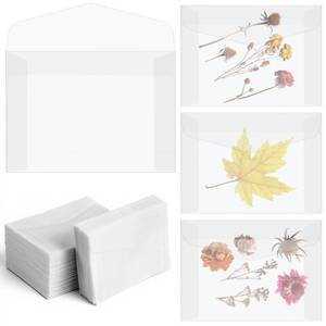 lot 12182 image: 150 Pcs 5x7 Inch Glassine Envelopes A6 Vellum Envelopes for Wedding Invitation Frosted Clear Sulfuric Acid Paper Bag for Thank You Cards, Birthday Greeting, Lottery Ticket, Stamp Collecting