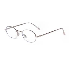 lot 12199 image: ADE WU Fashion Oval Glasses for Woman Retro 90s 2000s Cosplay Y2K Chic Stylish Lightweight Metal Frame Blue Light Glasses,Silver