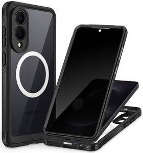 lot 12206 image: CENHUFO Magnetic Privacy for Samsung Galaxy S25 Edge Case, Full Body Phone Case with Built-in 9H Tempered Glass Privacy Screen Protector and Camera Protector, Shockproof Bumper Clear Cover - Black