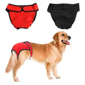 lot 12223 image: NACOCO 2 Pack Female Dog Diapers for Small Medium and Large Dogs, Adjustable and Leakproof Doggie Sanitary Panties, The Harassment of Pants and Safety Pants, Black&Red (XL)