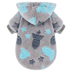 lot 12229 image: Dog Sweater for Small Dogs Girl Boy, Fleece Dog Hoodie Clothes, Night Glow Puppy Sweater, Soft Warm Extra Small Doggie Sweatshirt, Fall Winter Doggy Clothes Pet Outfits for Chihuahua Yorkie,Grey,XS