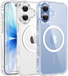 lot 12232 image: FNTCASE for iPhone 17 Case Clear Magnetic Phone Cases with Screen Protector Drop Proof Compatible with Magsafe Slim Anti Yellowing Rugged Shockproof Protective Transparent Cell Cover (A-Clear)
