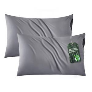 lot 12233 image: Bedsure Zipper Pillow Cases Queen, Cooling Pillow Cases Queen Size Set of 2, Rayon Derived from Bamboo Cooling Pillowcases for Hot Sleepers, Soft & PureWoven Pillow Covers, Dark Grey, 20x30 Inches