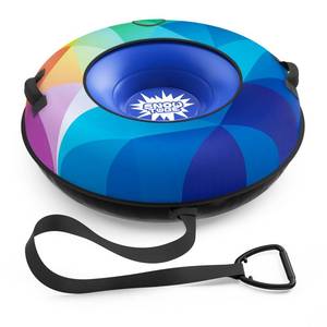 lot 13665 image: Snow Tube Sled, Snow Tubes for Sledding Heavy Duty with Premium Canvas Cover, 48 Inflatable Snow Sled for Kids and Adult Fun Snow Toys Winter Outdoor Toys for Boys Girls Ideal Christmas Birthday Gift