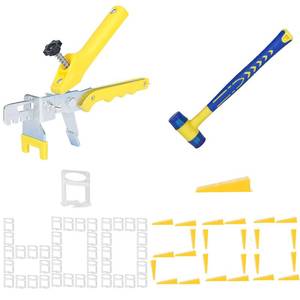lot 13693 image: 132 Inch Tile Leveling System Kit - 600 Spacers & 200 Reusable Wedges with Floor Tiles Pliers - Professional Stone & Ceramic Tile Installation Tools(200600, 132)