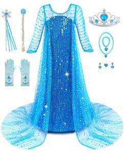 lot 14056 image: Aoiviss Princess Dresses for Girls Luxury Sequin Princess Costume Kids Fancy Dress up for Halloween Carnival Party Cosplay