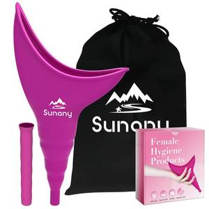 lot 14096 image: Sunany Female Urinal, Reusable Silicone Foolproof Women Pee Funnel Allows Women to Pee Standing Up,Womens Urinal is The Perfect Companion for Indoor Use(Fuchsia)