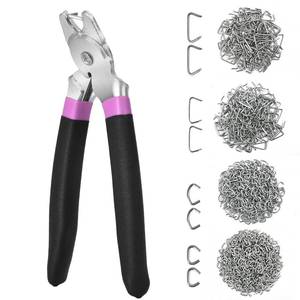 lot 14406 image: 270 Pcs 1 34 12 38 Galvanized Hog Rings with 1 pcs bent Hog Ring Pliers,Hog Ring Pliers kit for Auto Upholstery,Fence,pet cages,DIY Craft,Ropes,sausage