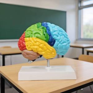 lot 14410 image: Dranvosk Life Size Human Half Brain Anatomy Model Colored Medical Teaching Tool for Kids Educational Science Kits with Detailed Brain Structure (Style 1)