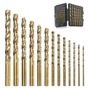 lot 14413 image: GMTOOLS 12Pcs Cobalt Drill Bits Set, M35 HSS 135 Degree Tip, Twist Jobber Length Drill Bit Kit for Hardened Metal, Cast Iron, Stainless Steel, Plastic and Wood with Storage Case 116-14