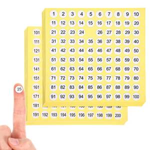 lot 14423 image: 3000 Pcs Small Number Stickers, 15 Sets 1-200 Consecutive Round Labels, 0.4 Inch Self-Adhesive Round Number Decals Signs Inventory Stickers for Indoor Outdoor Organizing, Storage, Boxes