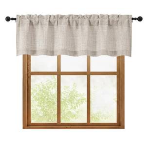 lot 14433 image: OWENIE Linen Valances for Windows 1 Pcs, Light Filtering Textured Farmhouse Short Small Valance Curtains for Bathroom Basement Living Room Bedroom, Rod Pocket Half Curtains Over Sink, 60Wx14L Inch