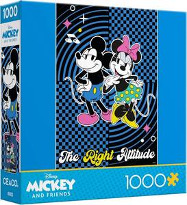 lot 14437 image: Ceaco - Disney - Mickey and Friends - The Right Attitude - 1000 Piece Jigsaw Puzzle