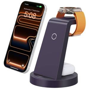 lot 14438 image: Anlmz 3 in 1 Charging Station for iPhone - Wireless Charger for Apple Products Multiple Devices - Charging Dock Stand for AirPods (for iPhone 17 16e 16 15 14 13 pro 12 11 X Max)