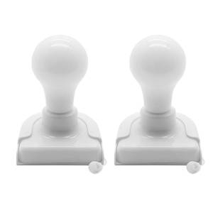 lot 14440 image: Shuwea 2 Pack Stick-Up Battery Operated Light Bulb, Battery Powered Wireless LED Closet Light Bulb, Self Adhesive Wall Mounted Light Fixture with Pull Chain for Cabinet Bedroom Living Room Kitchen