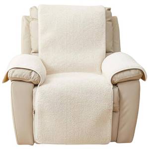 lot 14443 image: Sherpa Fleece Recliner Chair Covers, Soft Fluffy Couch Recliner Covers, Sofa Slipcovers Stay in Place, Furniture Protector Non Slip Washable Reclining Chair Cover for Kids, Pets (White-2282)