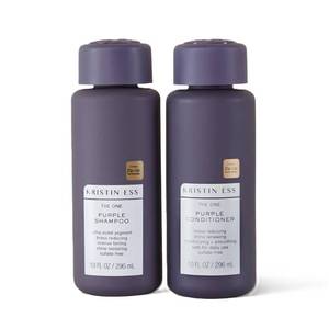lot 14448 image: Kristin Ess Hair Purple Shampoo and Conditioner Set for Blonde, Brunette, Silver  Gray Hair, Anti Brass  Yellow Tones, Safe for Color Treated Hair, Sulfate Free Toning Shampoo Conditioner
