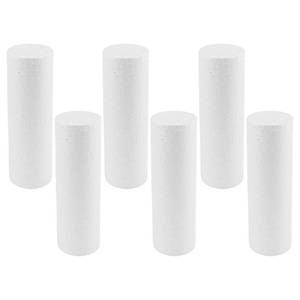 lot 14449 image: 6 Pcs Foam Cylinders, Polystyrene Cylinder Painting, Foam Sticks Modeling for DIY Crafts Chritstmas Ornament