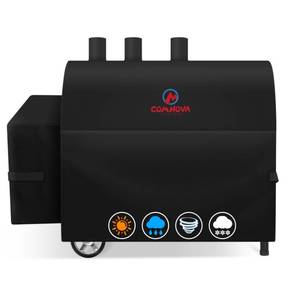 lot 14488 image: Comnova Grill Cover for Char Griller 3-Burner Dual Fuel - 600D Smoker Cover for Char Griller, Gas and Charcoal Grill Cover Fits Models 5050, 5650, CG30282825 without Side Fire Box - 65L x 29W x 48H