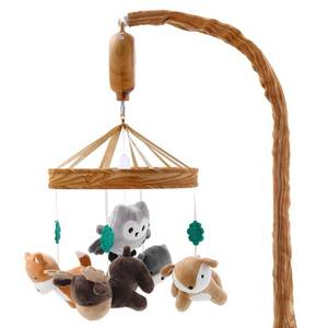 lot 14490 image: The Peanutshell Crib Mobile for Boys or Girls - Woodgrain Musical Baby Crib Mobile with 12 Lullabies, Whimsical Woodland Baby Whimsical Woodland Nursery Decor