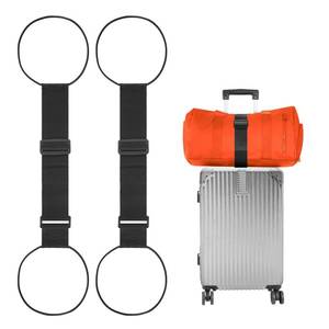 lot 14496 image: BILIONE Add a Bag Luggage Straps 2 Pack, Adjustable Bungee Elastic Belt to Connect Two Suitcases, Secure Carry On & Travel Essentials (Black)