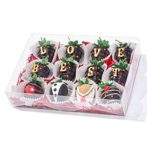 lot 16012 image: ROSPAKTEK 5Pcs 10x 7 x 2 Inches Full Clear Chocolate Covered Strawberries Boxes Cookies Boxes with Window Bakery Boxes Cakesickle Chocolate Truffle Box for Christmas Valentines Easter Mothers Day