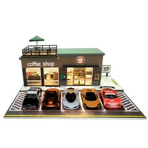 lot 16020 image: 164 Model Car Display Shop Case for Adults, Premium in-House-Design Scale Diecast Parking Garage for Toy Cars, Toys Car Garage, Scenic Diorama Display Car Park with ith LED Lamps, Gifts for Men