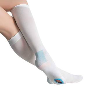 lot 16041 image: TED Hose Compression Stockings for Women & Men,Anti Embolism Knee-High Compression Socks with Inspection Hole,15-20mmHg Medical Compression Hose,Unisex White (X-Large)