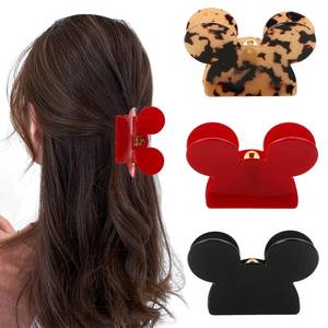 lot 16490 image: Mouse Ears Hair Claw Clips, BENOSPACE 3Pcs Acrylic Mouse Head Hair Clips for Thin Medium Curly Hair Lady Bear Non-slip Hair Catch Barrette Strong Hold Jaw Clamp Women Fashion Hair Styling Accessories