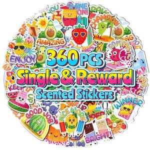 lot 16494 image: 360PCS Scratch and Sniff Stickers, Large Scented Stickers for Kids & Teachers Single, Smelly Incentive Motivational Prize, Christmas Gift Bigger Reward for Student Classroom Must Haves School Supplies