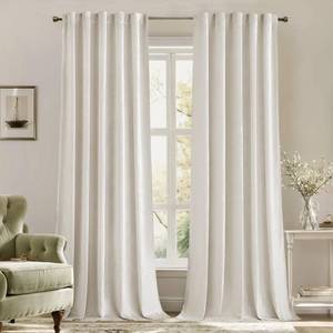 lot 17713 image: MIULEE Velvet Curtains 96 inches - Luxury Curtains for Bedroom Living Room Thermal Insulated Super Soft Room Darkening Window Drapes Rod Pocket & Back Tab, Ivory, W52 x L96 inches, 2 Panels