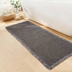 lot 17714 image: GRLYUH Waffle Runner Bath Mat - Long Boho Bathroom Rugs Non Slip Washable, Super Absorbent & Quick Dry, Soft Bath Mat Farmhouse Bathroom Decor, 24 x 60, Dark Grey