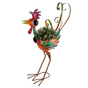 lot 17719 image: SUNNYGARDEN Rooster Decor Outdoor Planter,24.8 Inch Tall Metal Yard Decor Planters for Outdoor Plants, Weather-Resistant Outdoor Flower Pots for Garden Patio Porch Decor