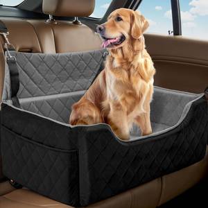 lot 17721 image: Dog Car Seat for LargeMedium Dogs, Dog Booster Seat for Under 50lbs or 2 Small Dogs, Non-Slip Removable and Washable Pet Car Seat,2 Safety Leashes, Travel Pet Bed, Black