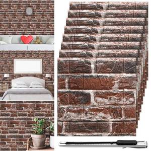 lot 17726 image: Tinlade 30 Pcs 28.81 Sq ft 3D Wall Panels Peel and Stick Foam Brick Wallpaper Printable Faux Brick Wall Panels Decorative Self Adhesive Tiles Waterproof(Red Brick)