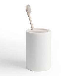 lot 18359 image: JO LAVIE White Toothbrush Holder for Bathrooms �� Modern Resin Countertop Organizer with Slots, Compact Toothbrush and Toothpaste Storage for Vanity, Hotel, Airbnb (White)