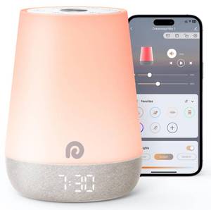 lot 18367 image: Dreamegg Sound Machine Baby - White Noise Sound Machine Baby With Night Light, Ok to Wake Alarm Clock, 34 Soothing Sounds, Sleep Trainer, Routine Builder, App Control for Kids Nursery Sleeping Bedroom