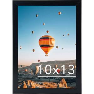 lot 18373 image: JCJMY 10x13 Picture Frame Black for Wall Hanging, Wall Mounting Horizontally or Vertically, 10 x 13 Wall Gallery Poster Photo Frame with Shatter Resistant Plexiglass, Black