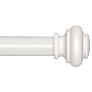 lot 18379 image: SIMEWIN Heavy Duty White Curtain Rods, 1 Inch Diameter, 28 to 48 Inch, Classic Finials, Iron, Wall Mounted, Color-treated, Wear-resistant Coating