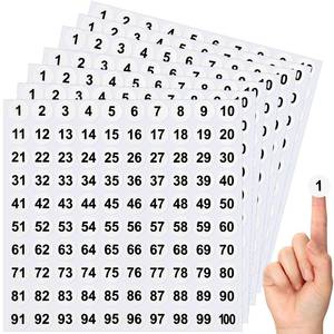 lot 18392 image: Clabby 700 Pcs Consecutive Number Stickers 1-100 Round Colored Labels 1 Inch Self Adhesive Vinyl Number Decals for Office, Inventory, Storage, Bins (Black)