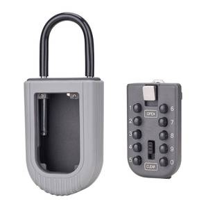 lot 18394 image: CJCXYJCY Key Lock Box, For families, Hotels, Offices, Realtor Key Lock Box Safe Lock Box 10-Digit Push Button Combination Safe Vault - Portable Outdoor Storage Key - Door Handle or Fence Mount.