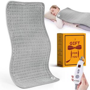 lot 18395 image: WOOMER Extra Large Heating Pad, 17x33 XL Heating Pad, Heat Pad with Multi-Color Option, Moist Heat Therapy Feature, Auto Shut-Off, Power Cords Storage Belt