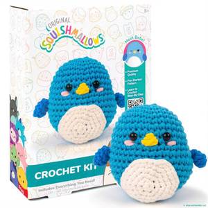 lot 19367 image: Original Squishmallows Bebe the Bluebird Crochet Kit, Includes Yarn, Crochet Hook, Starter Hooks, Step-By-Step Tutorials, Exclusive Crochet Kit For Beginners, DIY Craft, Crochet Kits, Great Teen Gifts