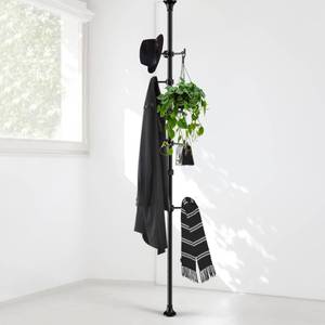 lot 19411 image: Sempicad Coat Rack Freestanding, 56 to 125 inch Adjustable Tension Rod Hanger with 12 Hooks for Hanging Coat, Plant,Jacket, Hat, Scarf, Suitable for Living Room, Balcony, Kitchen Black
