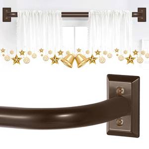 lot 19436 image: TVWOO Bronze Wrap Around Curtain Rods 48 to 90Blackout Adjustable Window Curtain Rod,Room Darkening Heavy Duty Curved French Metal Single Drapery Pole for Bedroom Kitchen Easy Install,Antique Bronze