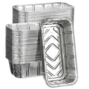 lot 19470 image: MOACOCK 50 Pack 2Lb Loaf Pans, 8.5 X 4.5 X 2.6 Foil Heavy Duty Disposable Aluminum Foil, Premium Bread Pans for Baking Homemade Cakes & Breads Holiday Treats Food Storage