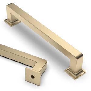 lot 20290 image: Asidrama 6 Pack 5 Inch(128mm) Brushed Brass Kitchen Cabinet Handles, Gold Cabinet Pulls Kitchen Cabinet Hardware Cupboard Handles Drawer Pulls