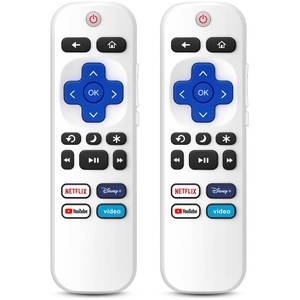 lot 20294 image: (Pack of 2) Remote Control Only for TCL Onn Hisense Sharp Philips Westinghouse Insignia Element TLC Roku Smart TV Ruko Ruku Roko Remotes Replacement-1 Year Warranty