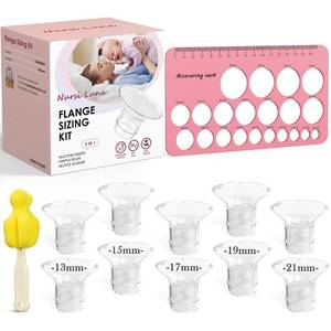lot 20311 image: Nursi Luna Flange Sizing Kit 3 in 1 with 10PCS Flange Inserts 1315171921mm, Silicone Flanges Insert Kit for 24mm FlangeShield, Pumping Essentials Kit for Moms