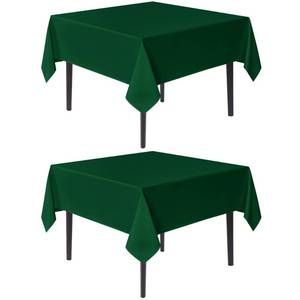 lot 20319 image: sancua Square Tablecloths 60x60 Inch Hunter Green, 2 Pack - Fabric Table Cloth for Square or Round Tables, Washable Polyester Table Cover for Christmas Dinner, Holiday Party, Display Tables